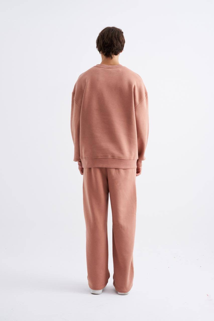 Men Oversized Solid Sweatshirt – Beige
