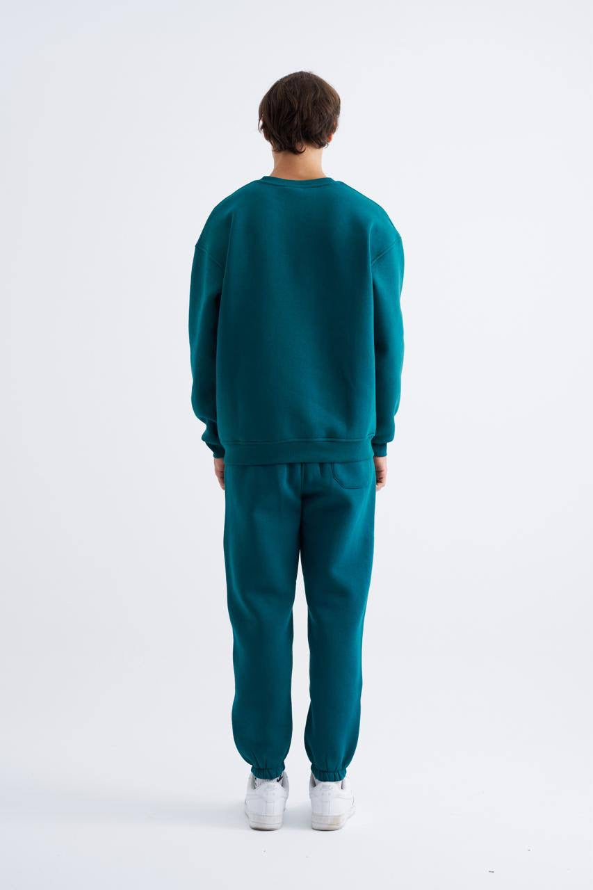 Oversized Boxy Scuba Sweatshirt – Forest Green