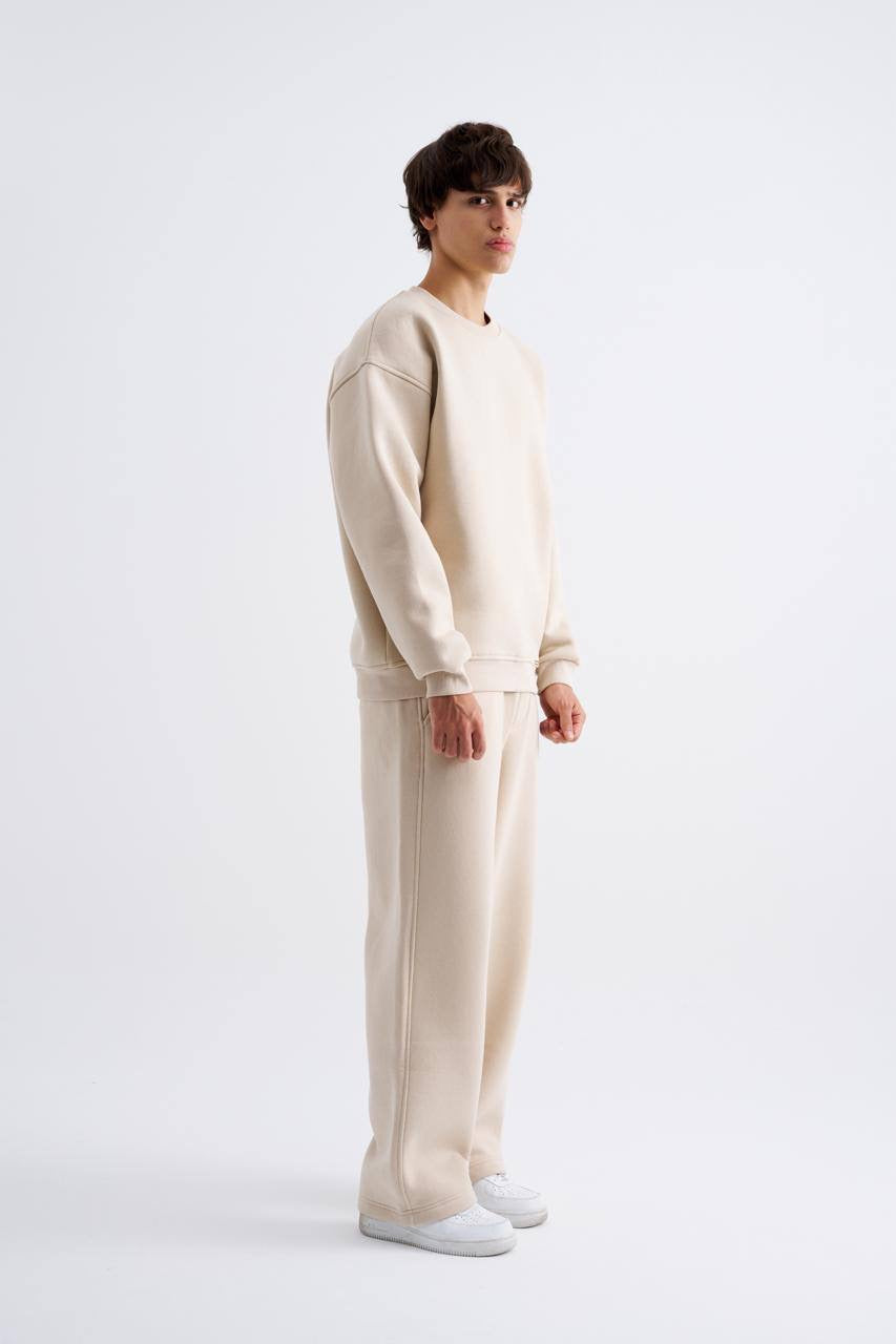 Martin Valen Men's Oversized Basic Beige Sweatshirt