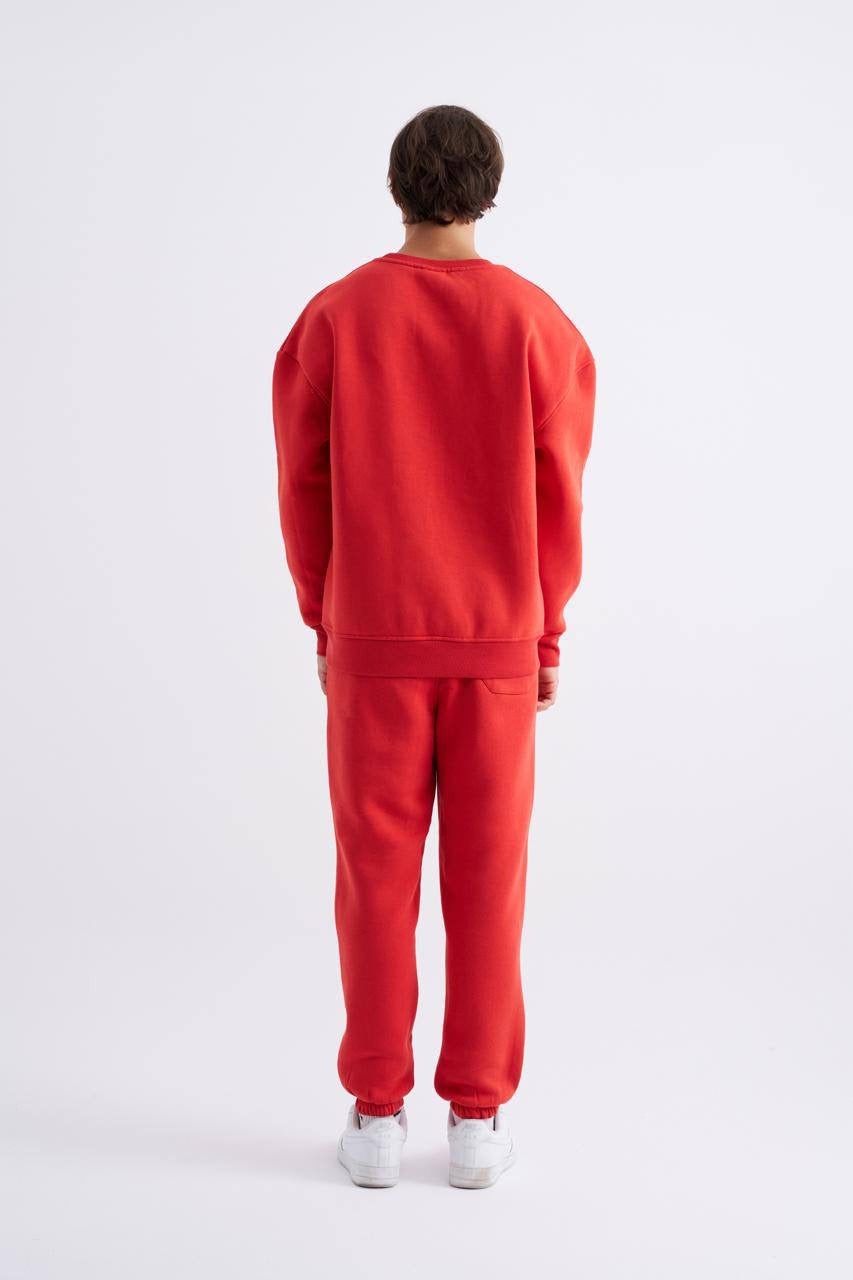 Machinist Men's Fire Printed Oversize Black Sweatshirt