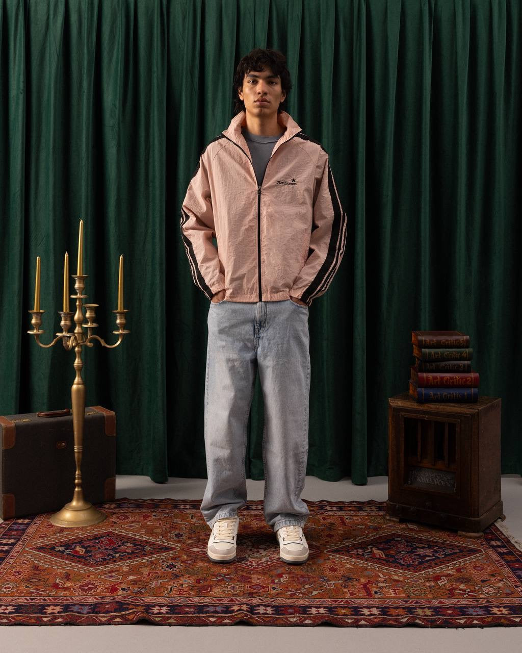Men’s Track Jacket – Plus Eighteen Striped Zip-Up (Multiple Colors)