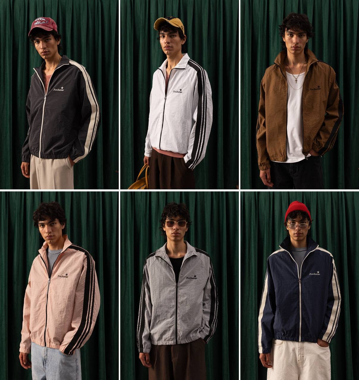 Men’s Track Jacket – Plus Eighteen Striped Zip-Up (Multiple Colors)