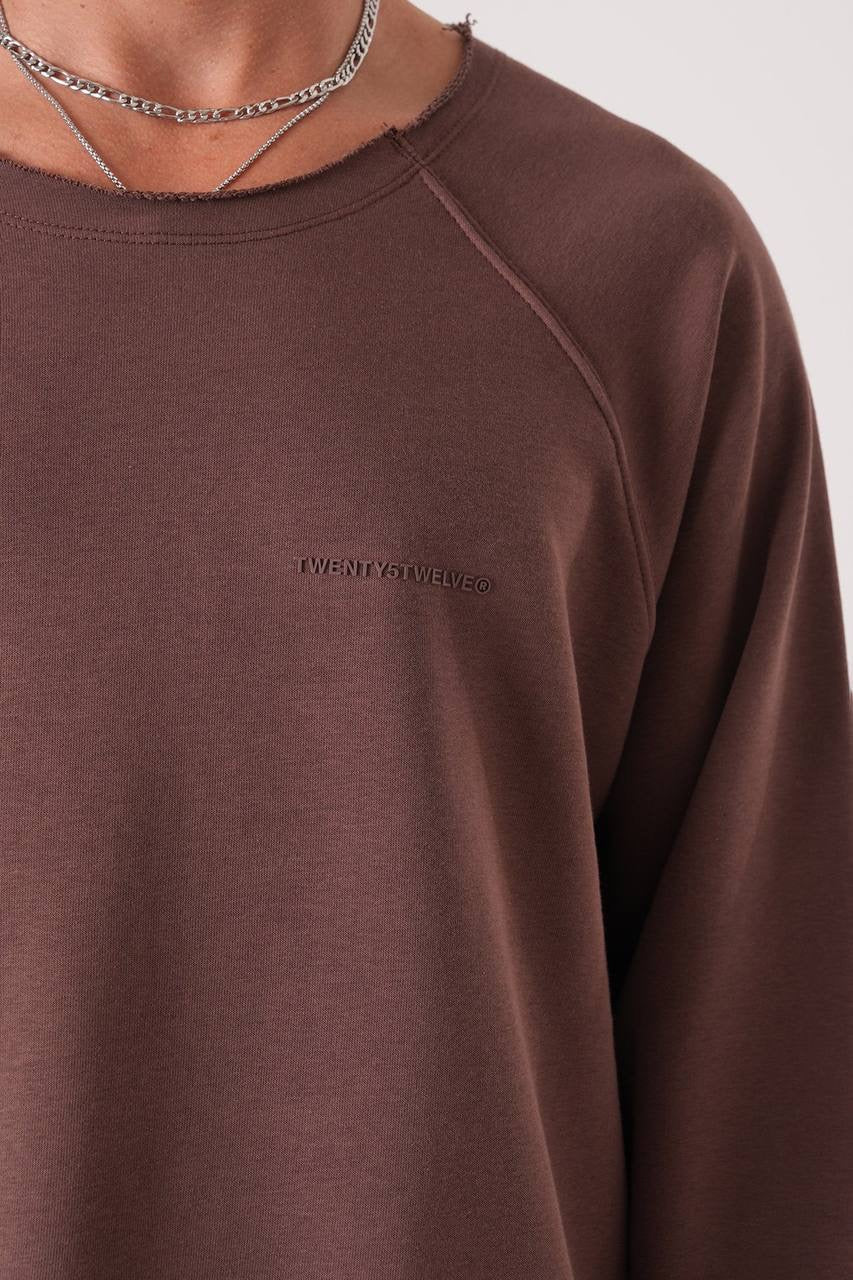 Men’s Minimal Raw Hem Long Sleeve Tee