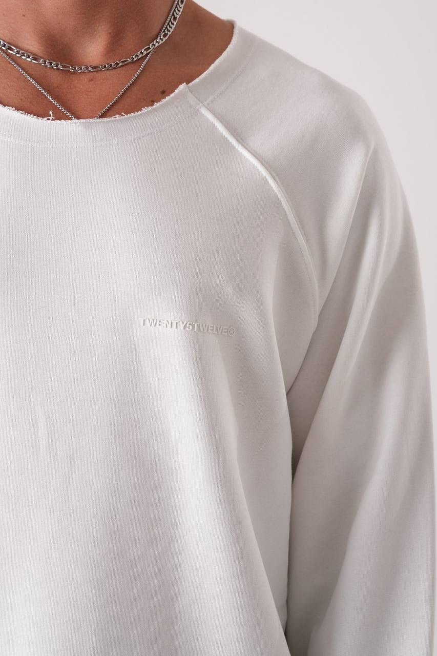 Men’s Minimal Raw Hem Long Sleeve Tee
