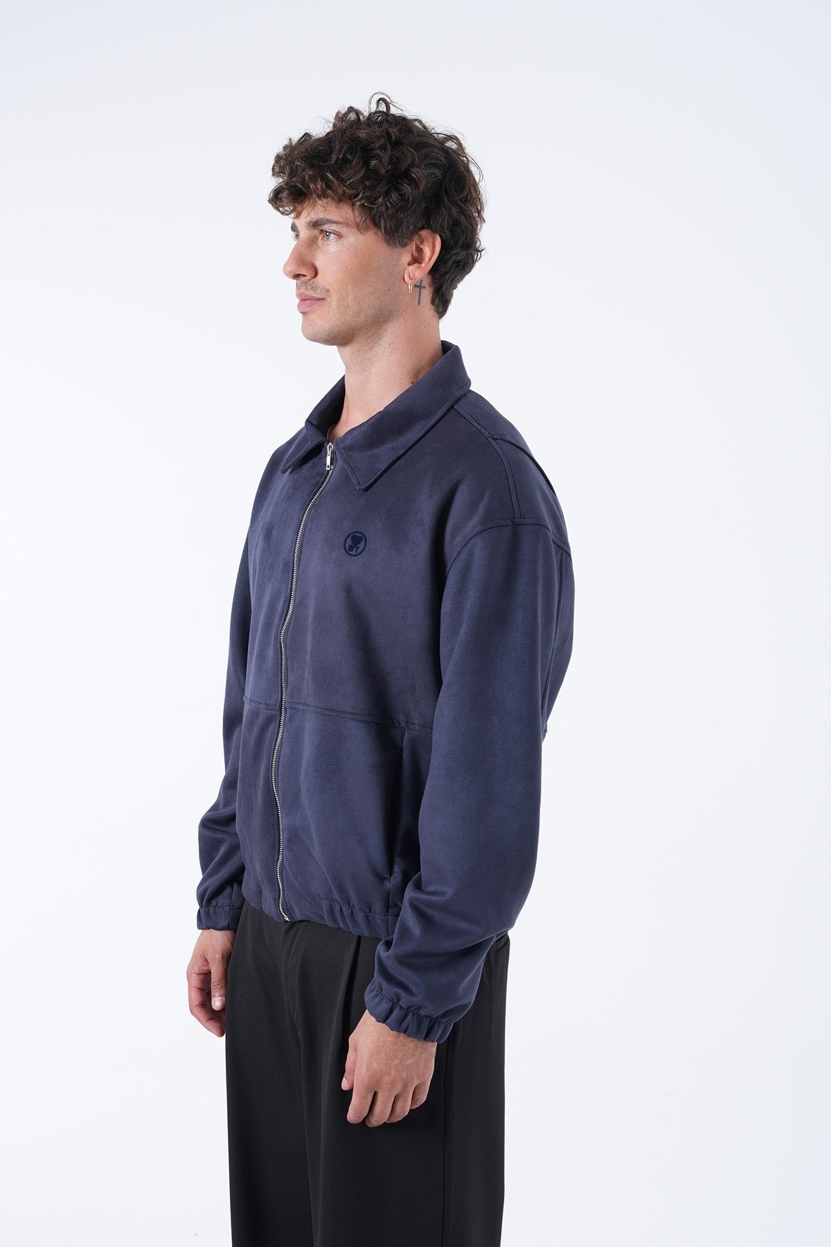 Men’s Suede Effect Zip Jacket – Minimal Collection