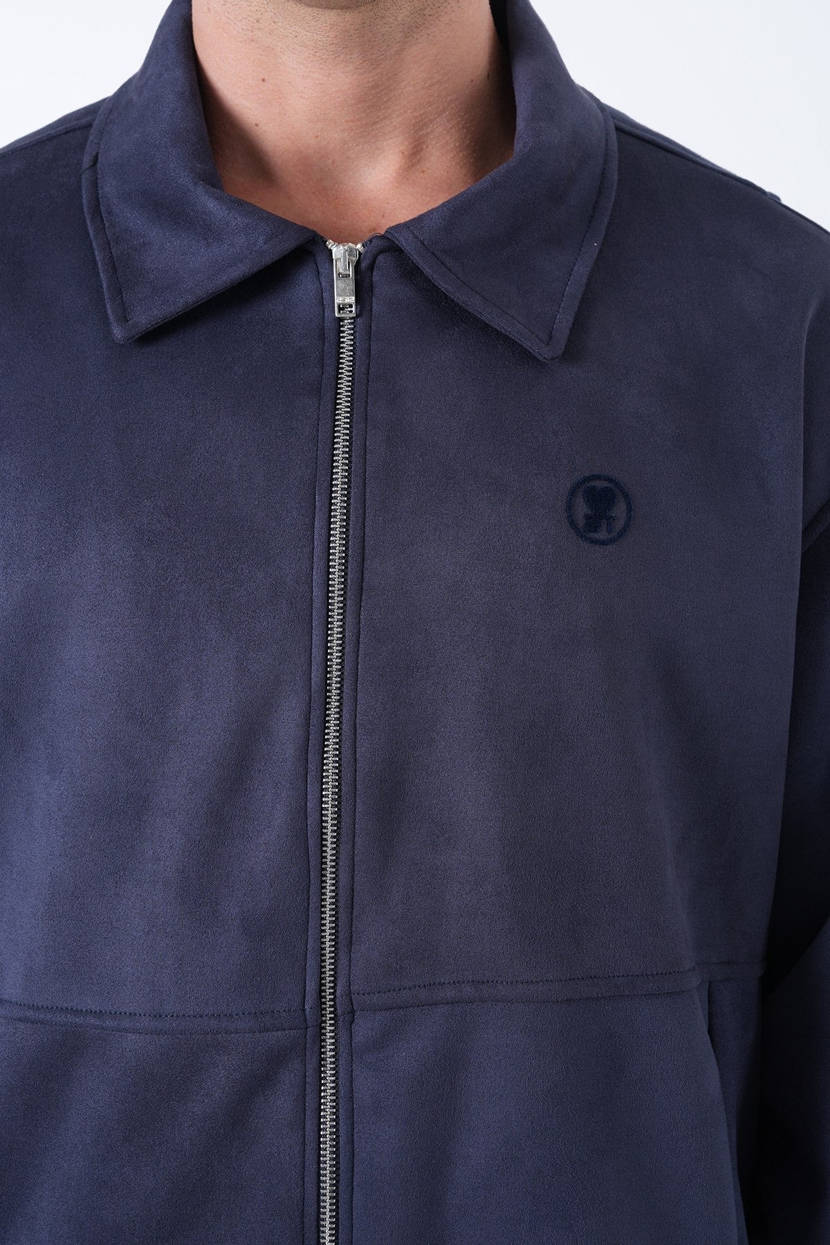 Men’s Suede Effect Zip Jacket – Minimal Collection