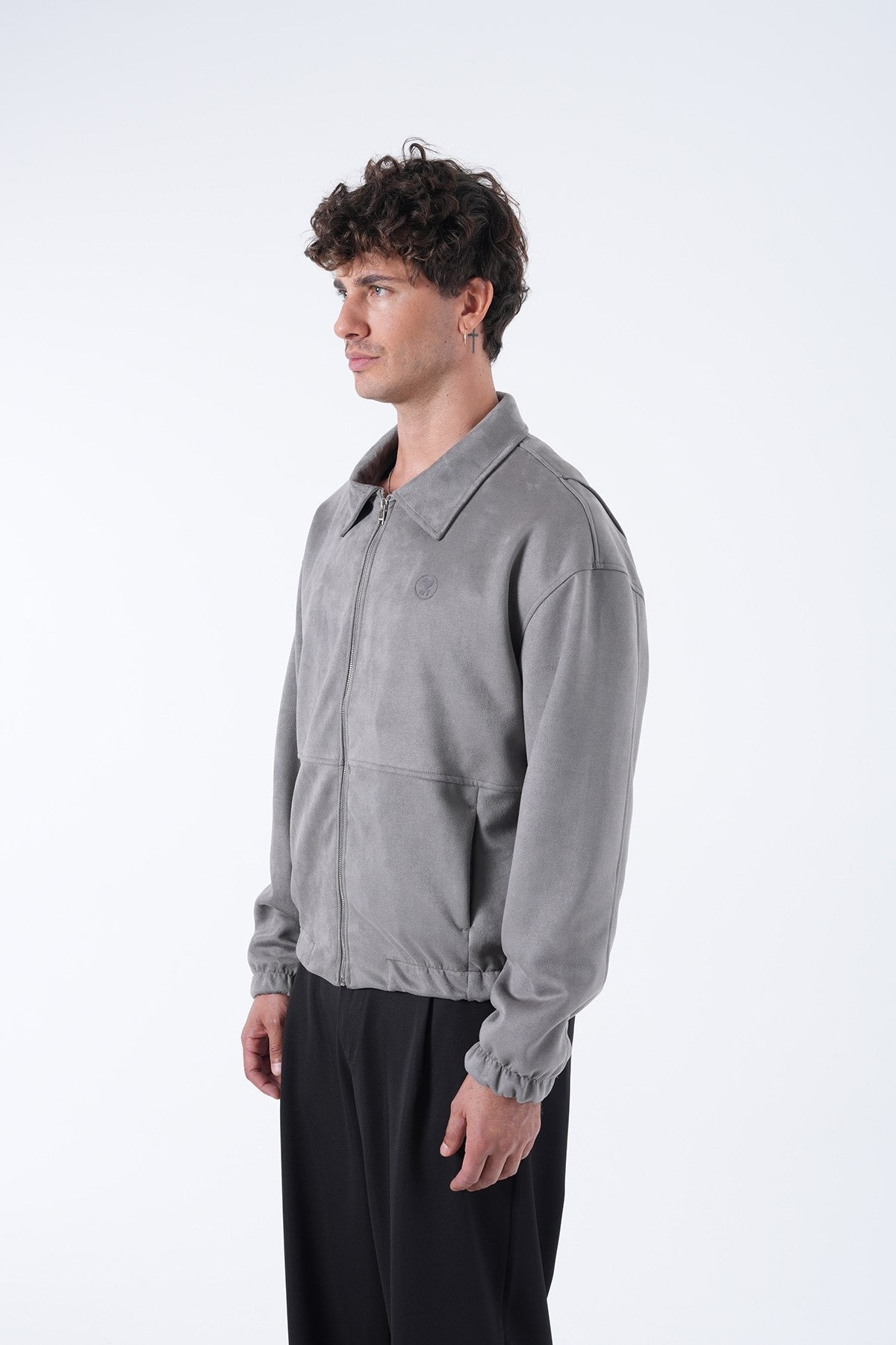 Men’s Suede Effect Zip Jacket – Minimal Collection
