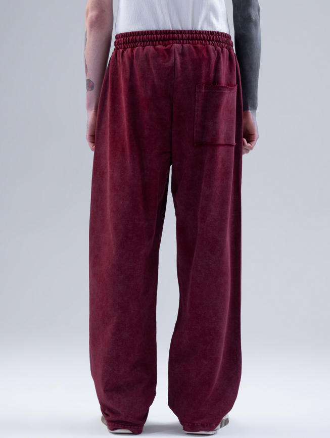 Men's Casual Burgundy Sweatpants with Drawstring