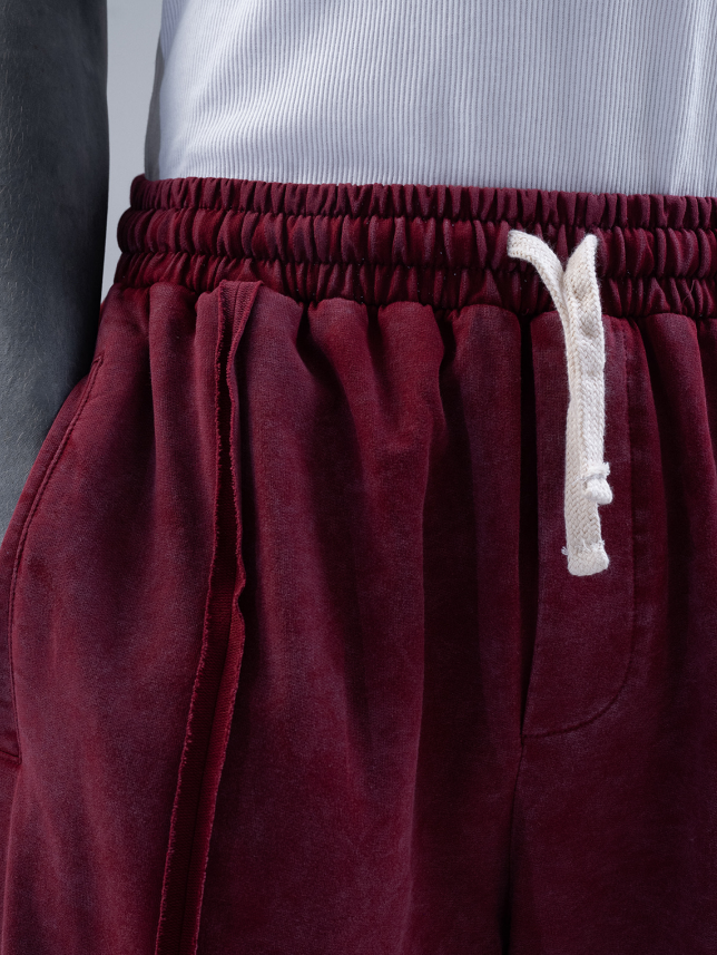 Men's Casual Burgundy Sweatpants with Drawstring