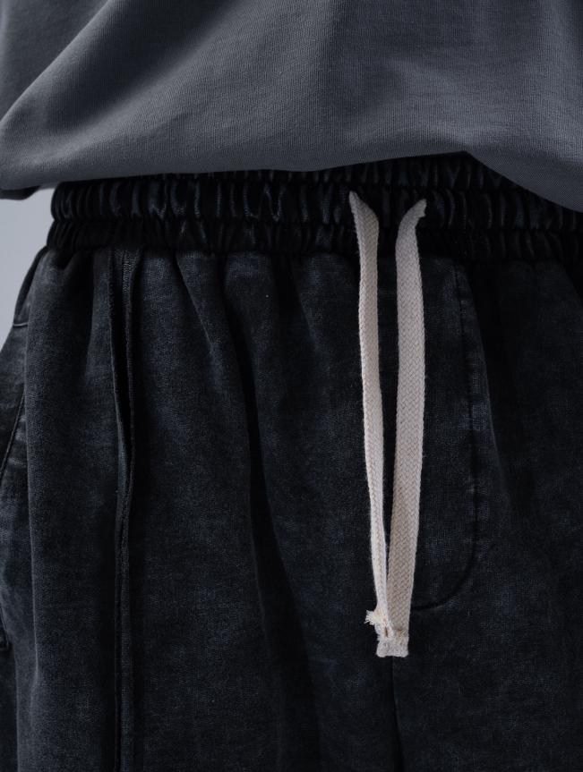 Men's Casual Black Sweatpants with Drawstring Waist