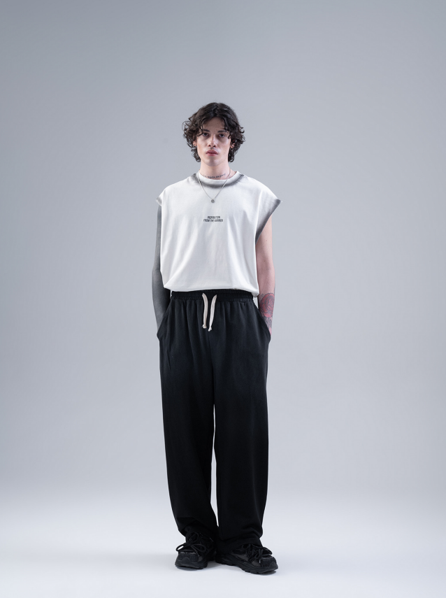 Men's Black Sweatpants with Drawstring Waist