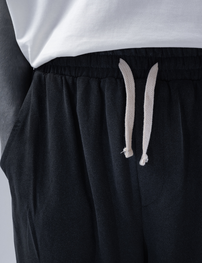 Men's Black Sweatpants with Drawstring Waist