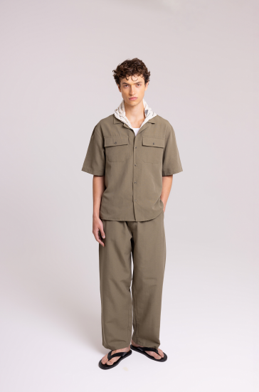 Men's Olive Shirt & Trousers Set – Relaxed Fit Style