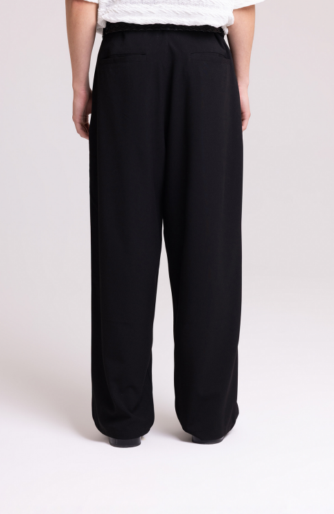Men's Black Wide-Leg Trousers – Relaxed Tailored Fit