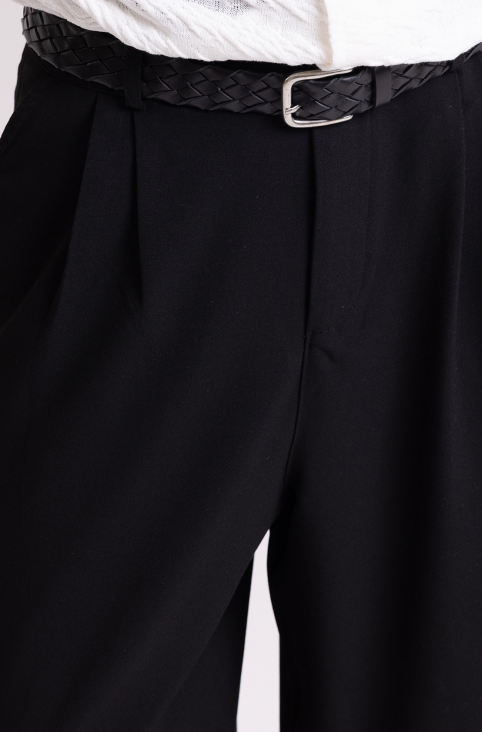 Men's Black Wide-Leg Trousers – Relaxed Tailored Fit