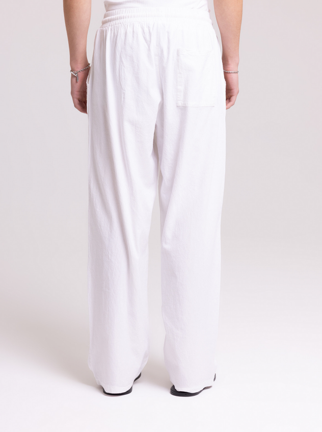 Men's White Drawstring Trousers – Relaxed Summer Fit
