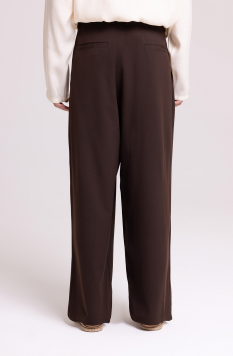 Men's Brown Pleated Trousers – Relaxed Tailored Fit