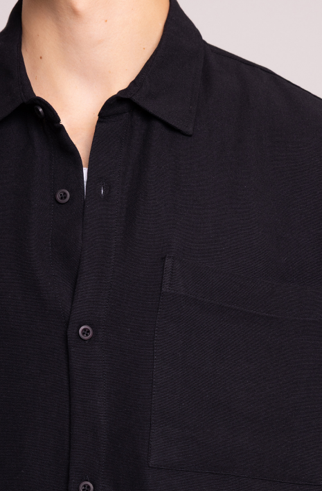 Men’s Classic Black Long Sleeve Button-Up Shirt