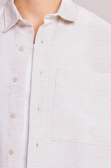 Cream Textured Cotton Shirt – Relaxed Fit