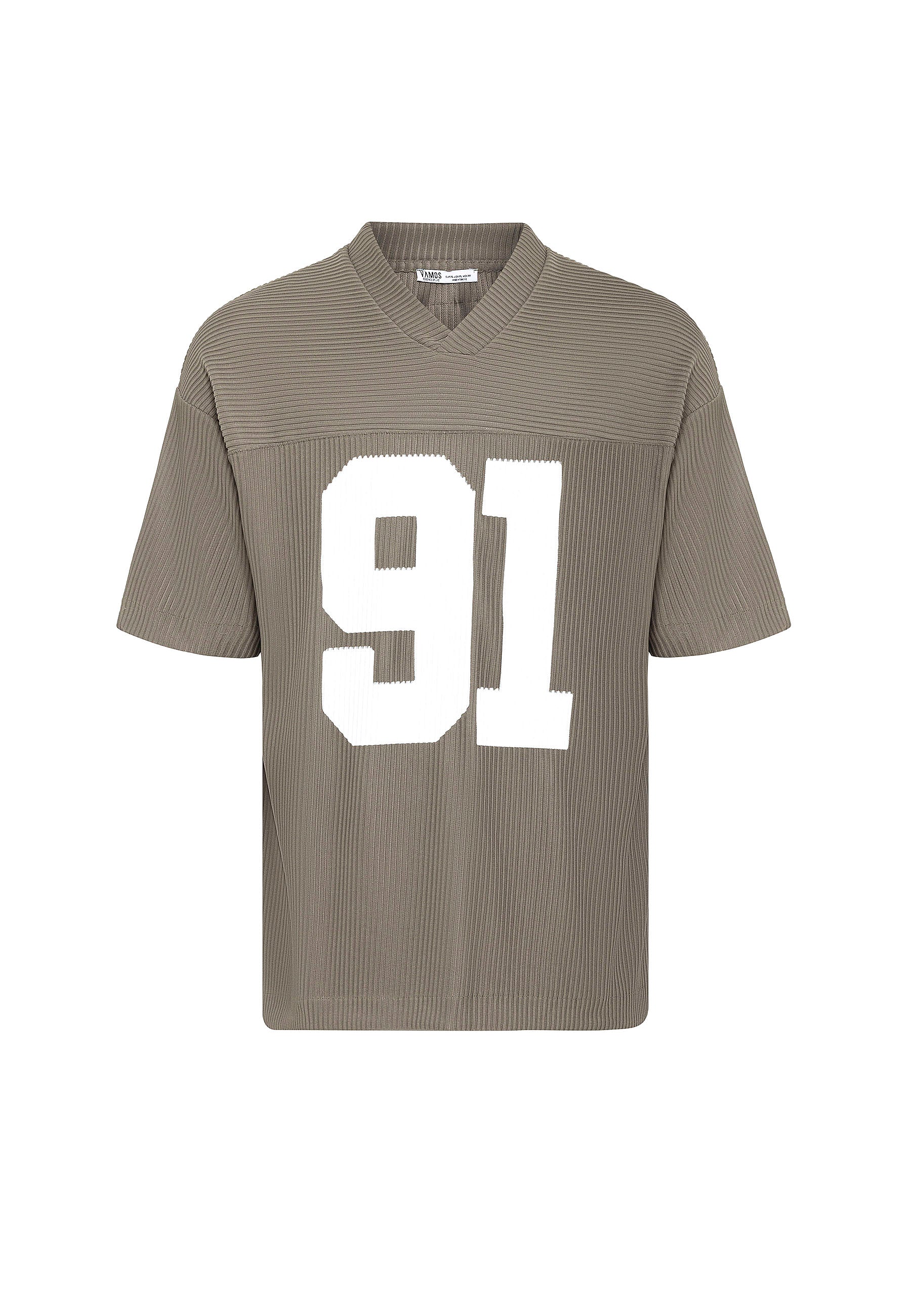 Soft Khaki Oversized Ottoman‑Texture T-shirts – Bold &amp; Relaxed Urban Essential