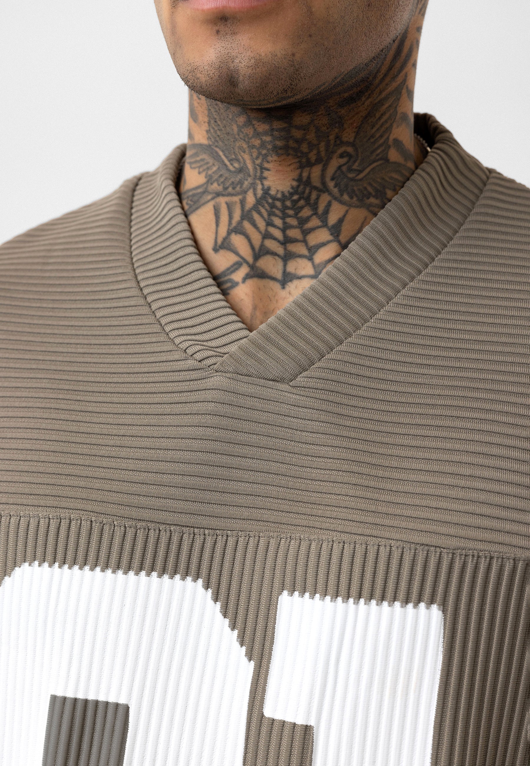 Soft Khaki Oversized Ottoman‑Texture T-shirts – Bold &amp; Relaxed Urban Essential