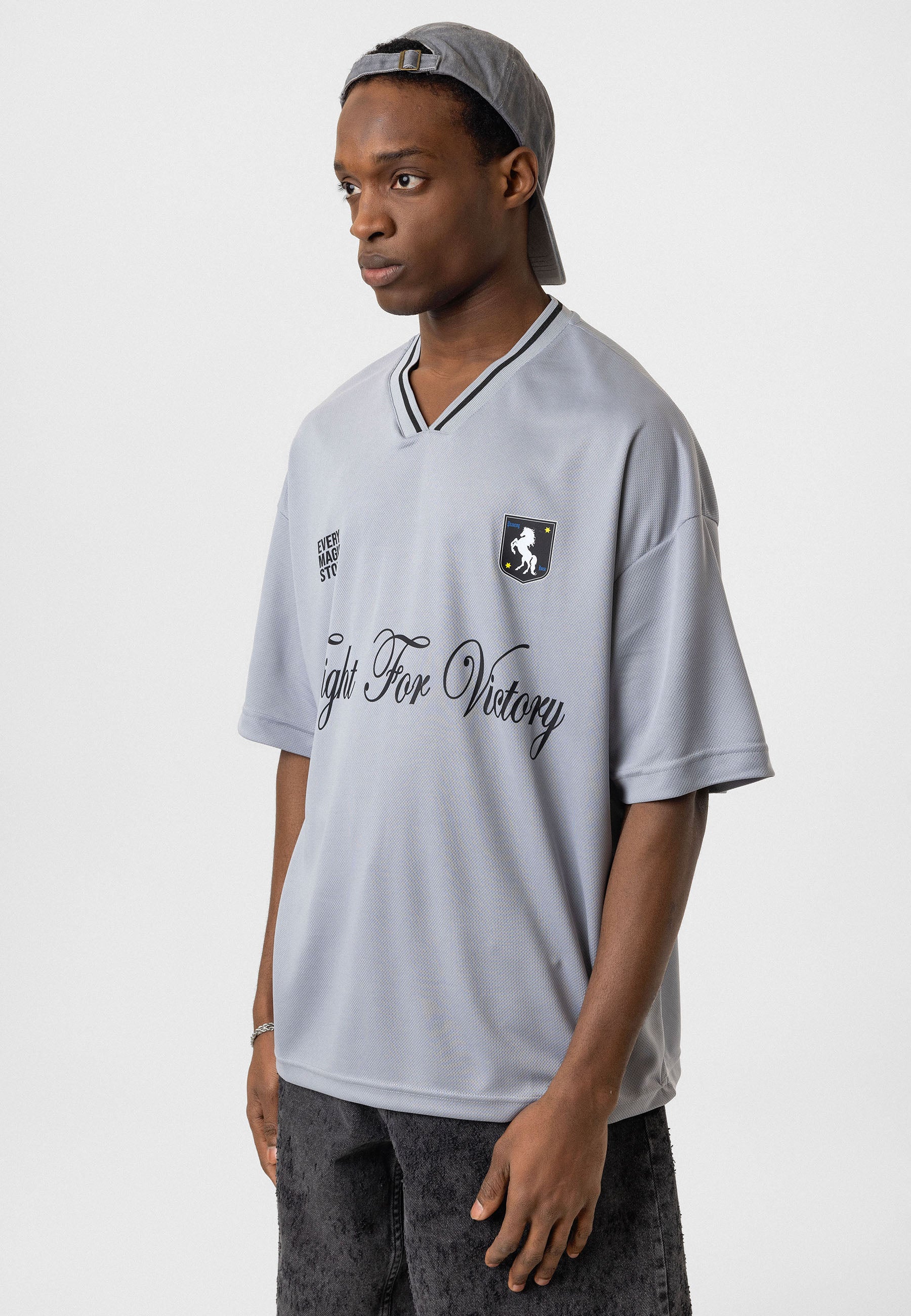Stone Grey Oversized Jersey T-shirts – Sport Style with Soft Urban Appeal