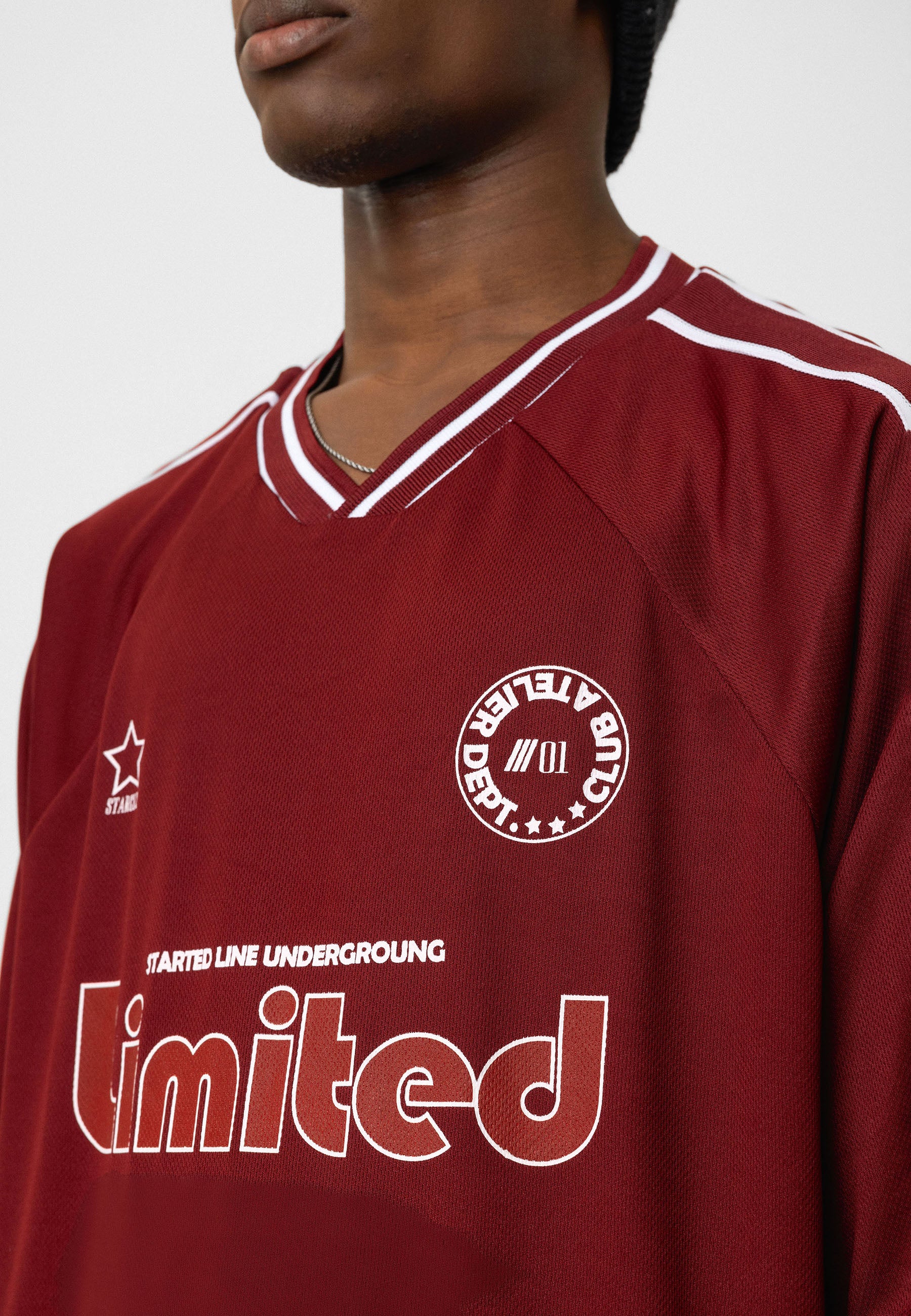 Deep Burgundy Oversized Jersey T-shirts – Sporty Edge with Relaxed Volume