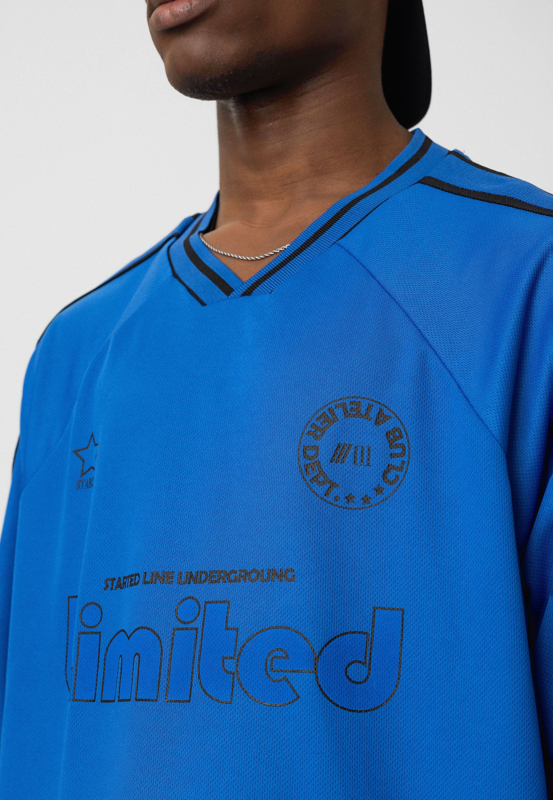 Vivid Saks Blue Oversized Jersey T-shirts – Bold Athletic Style with Comfort
