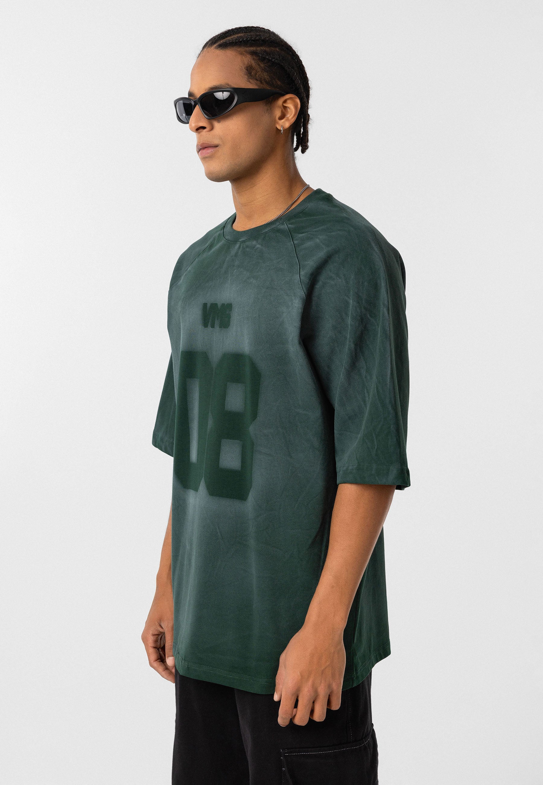 Vintage Forest Green Oversized Acid‑Wash T-shirts – Retro Streetwear with Soft Texture