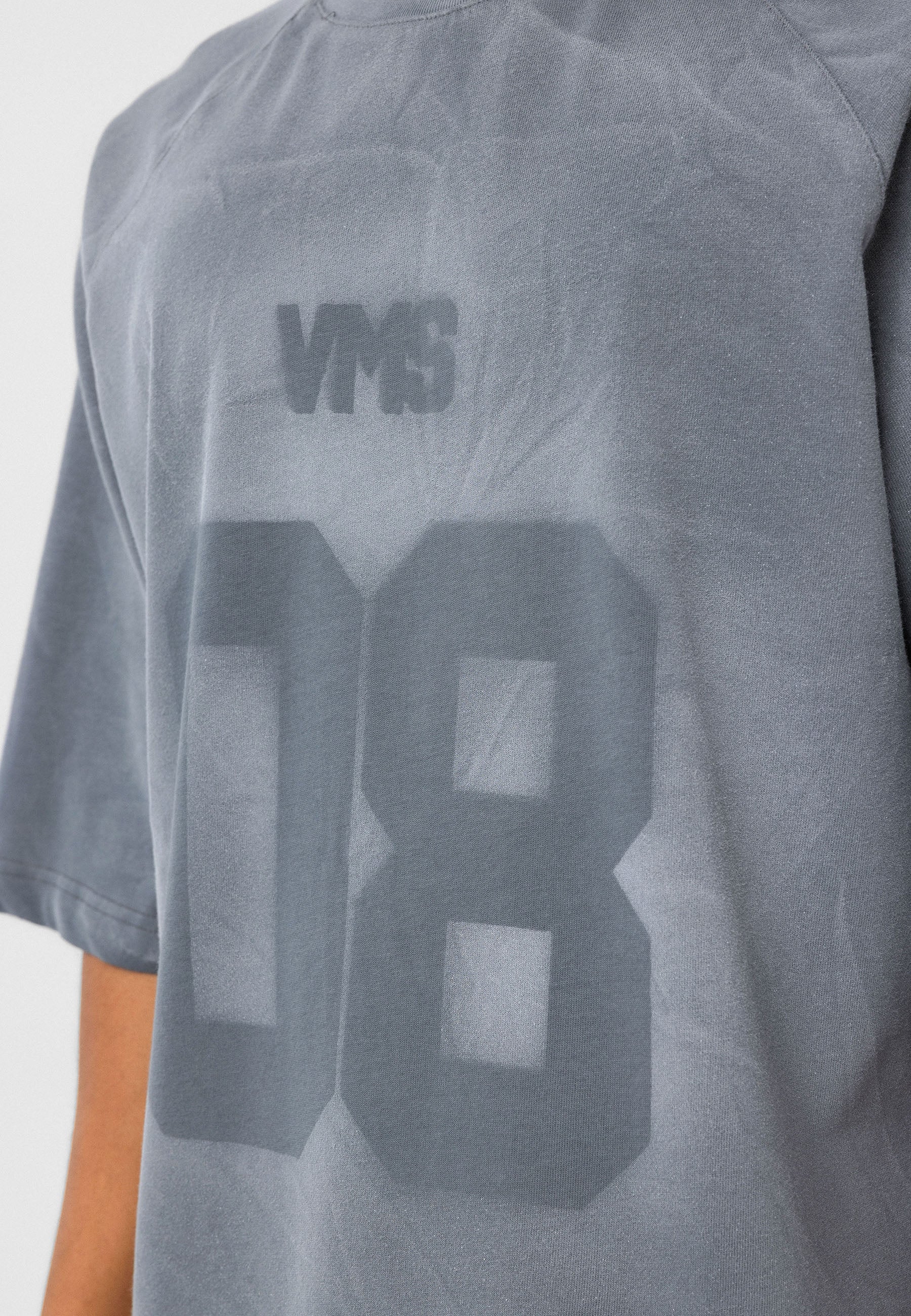 Light Gray Oversized Wash T-shirts – Subtle Texture with Statement Print