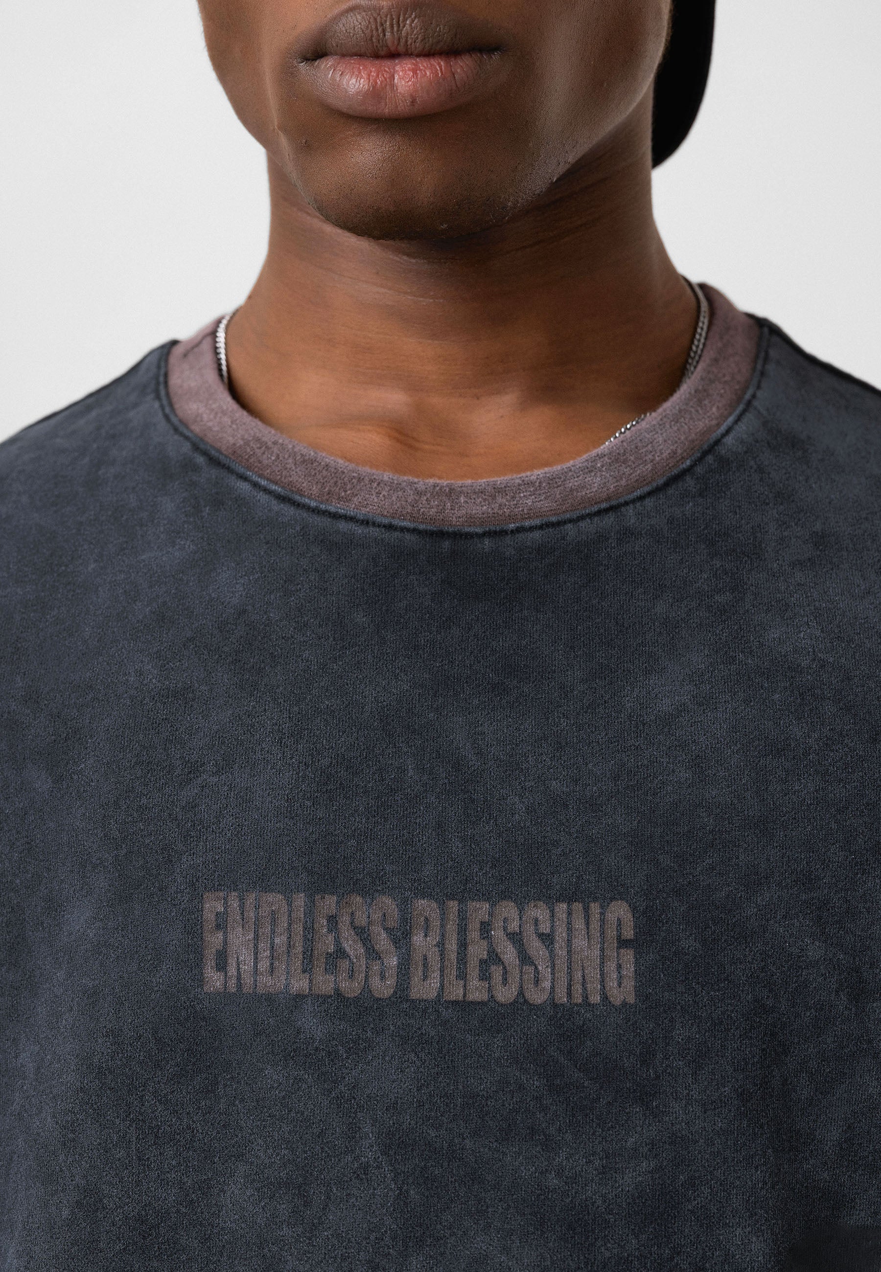 Charcoal Washed Oversized Distressed T-shirts Bold Logo Meets Raw Texture