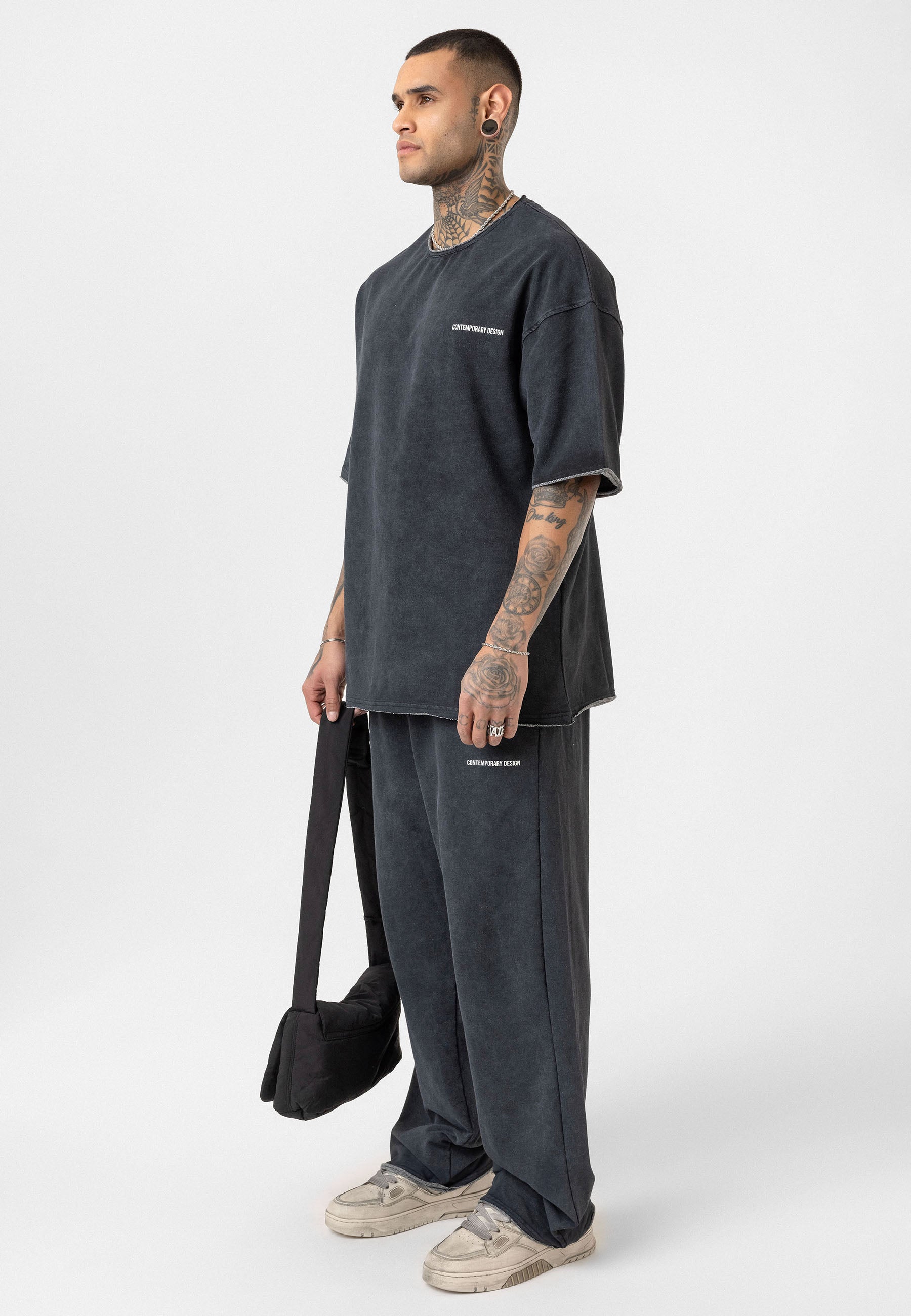 Relaxed Fit Track Pants – Washed Vintage Texture & Everyday Comfort
