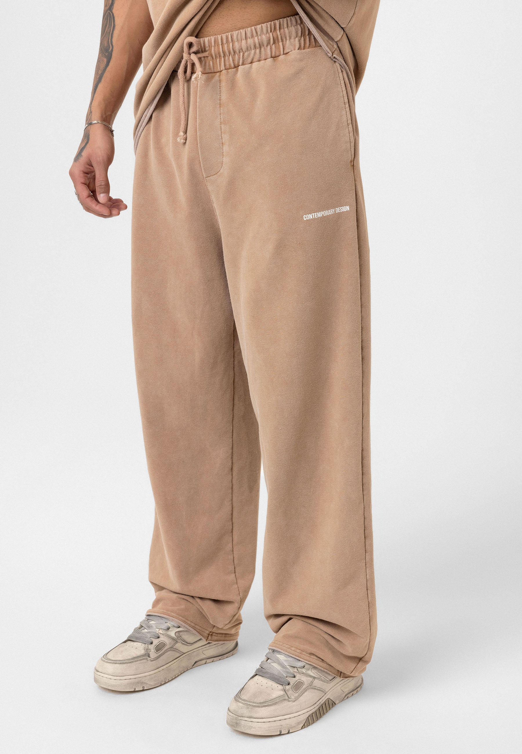 Relaxed Fit Track Pants – Washed Vintage Texture & Everyday Comfort