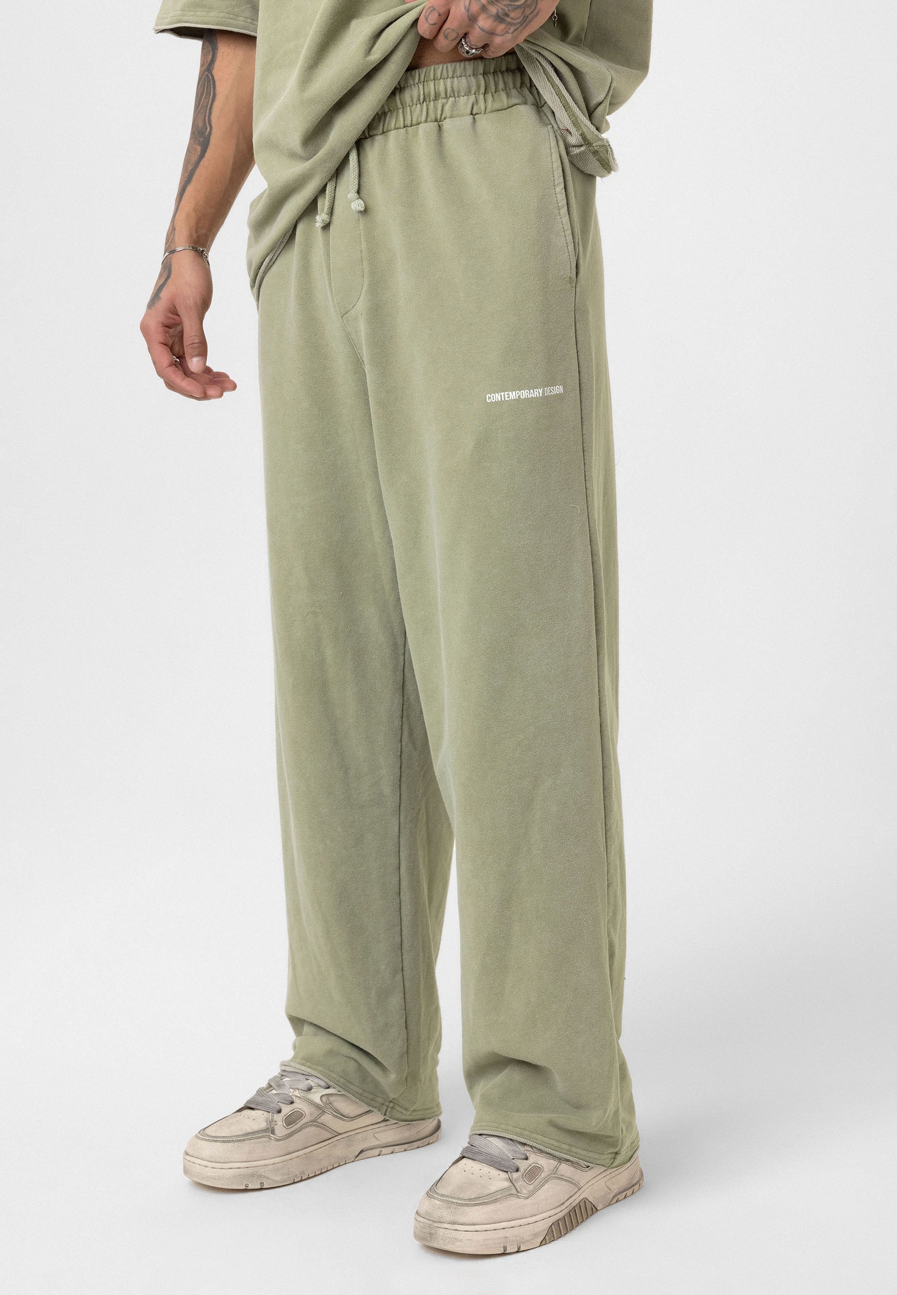 Relaxed Fit Track Pants – Washed Vintage Texture & Everyday Comfort