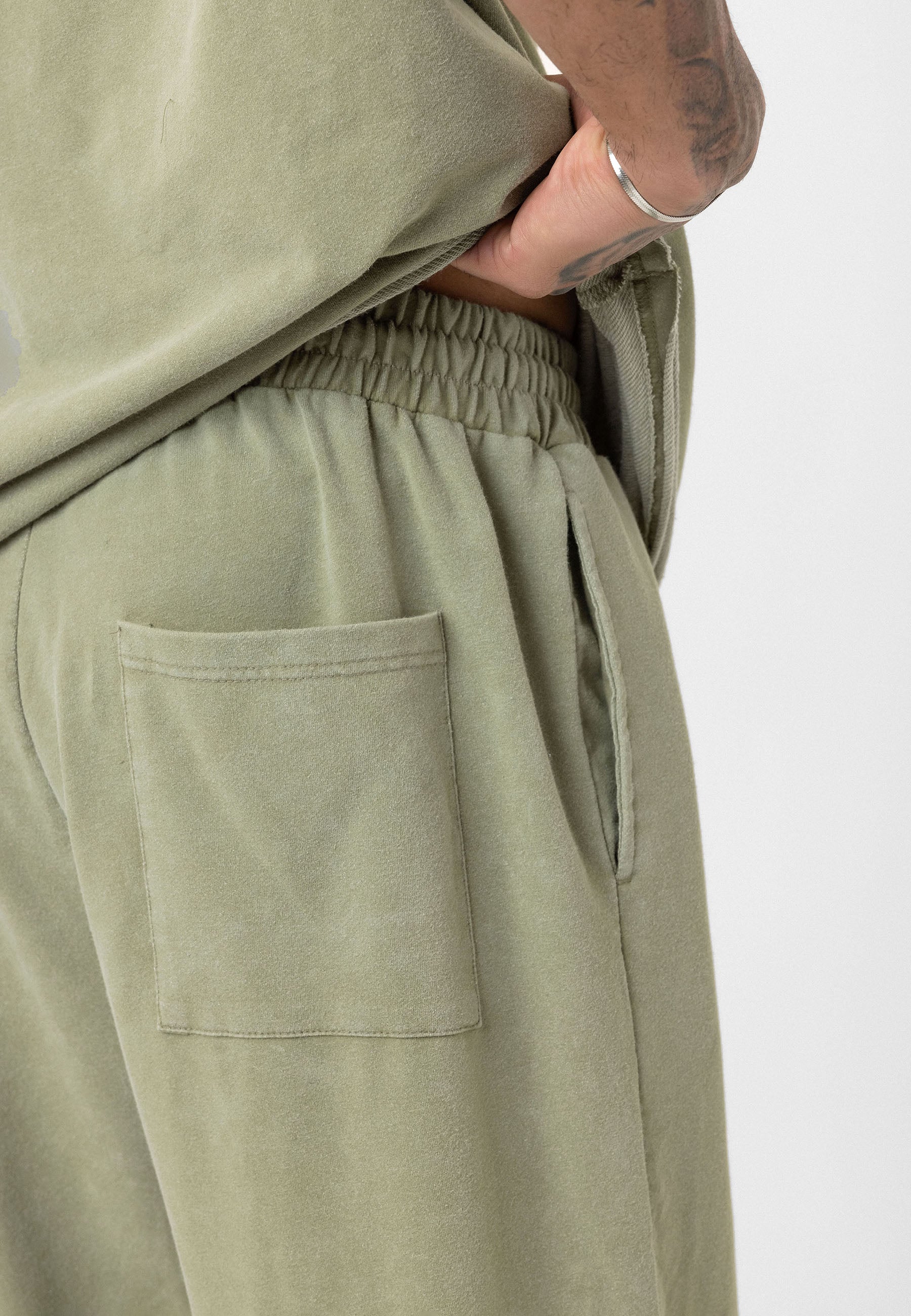 Relaxed Fit Track Pants – Washed Vintage Texture & Everyday Comfort