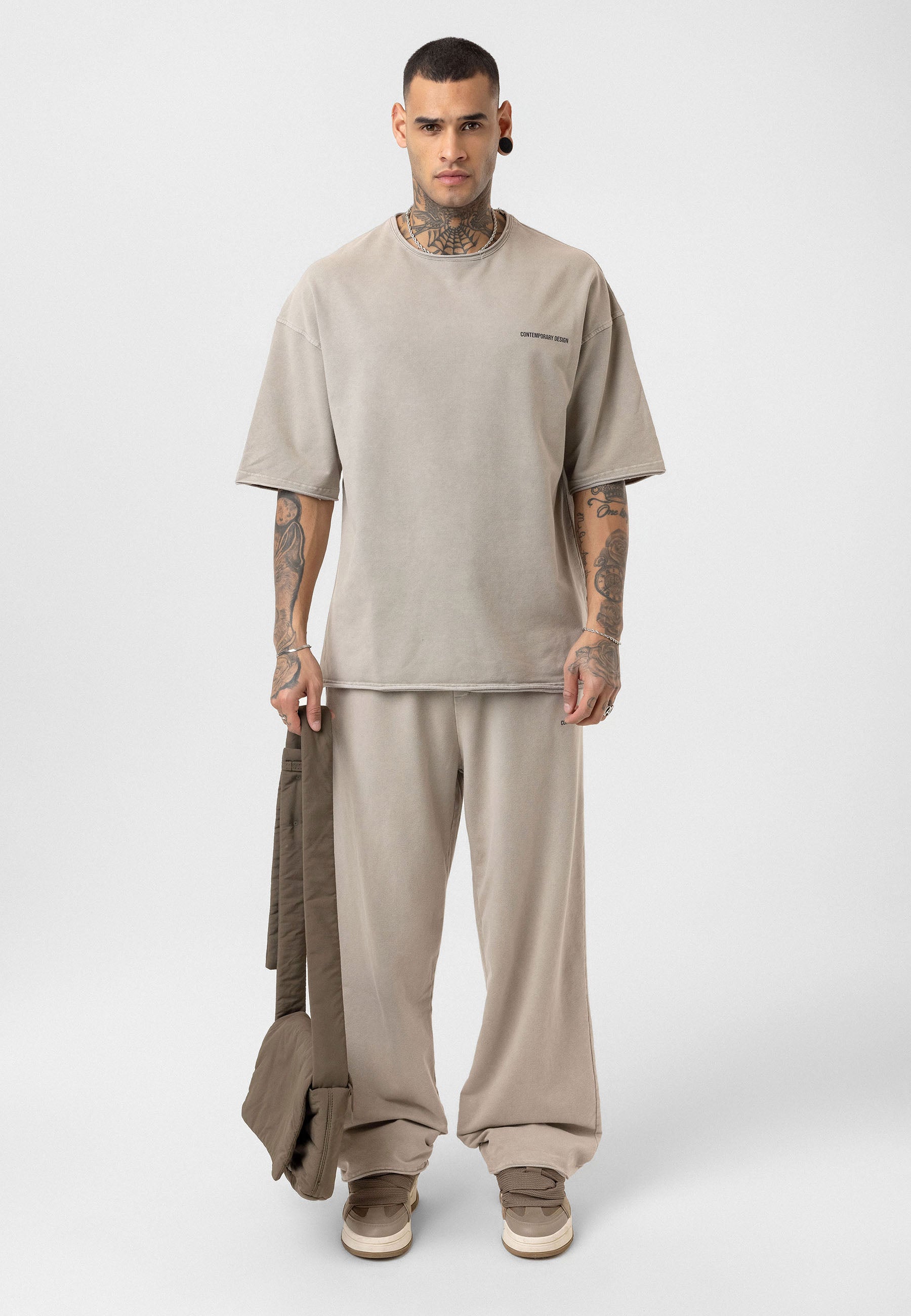 Relaxed Fit Track Pants – Washed Vintage Texture & Everyday Comfort