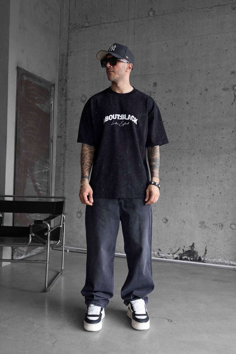 ABOUT BLACK PRINTED T-SHIRT BLACK 1767