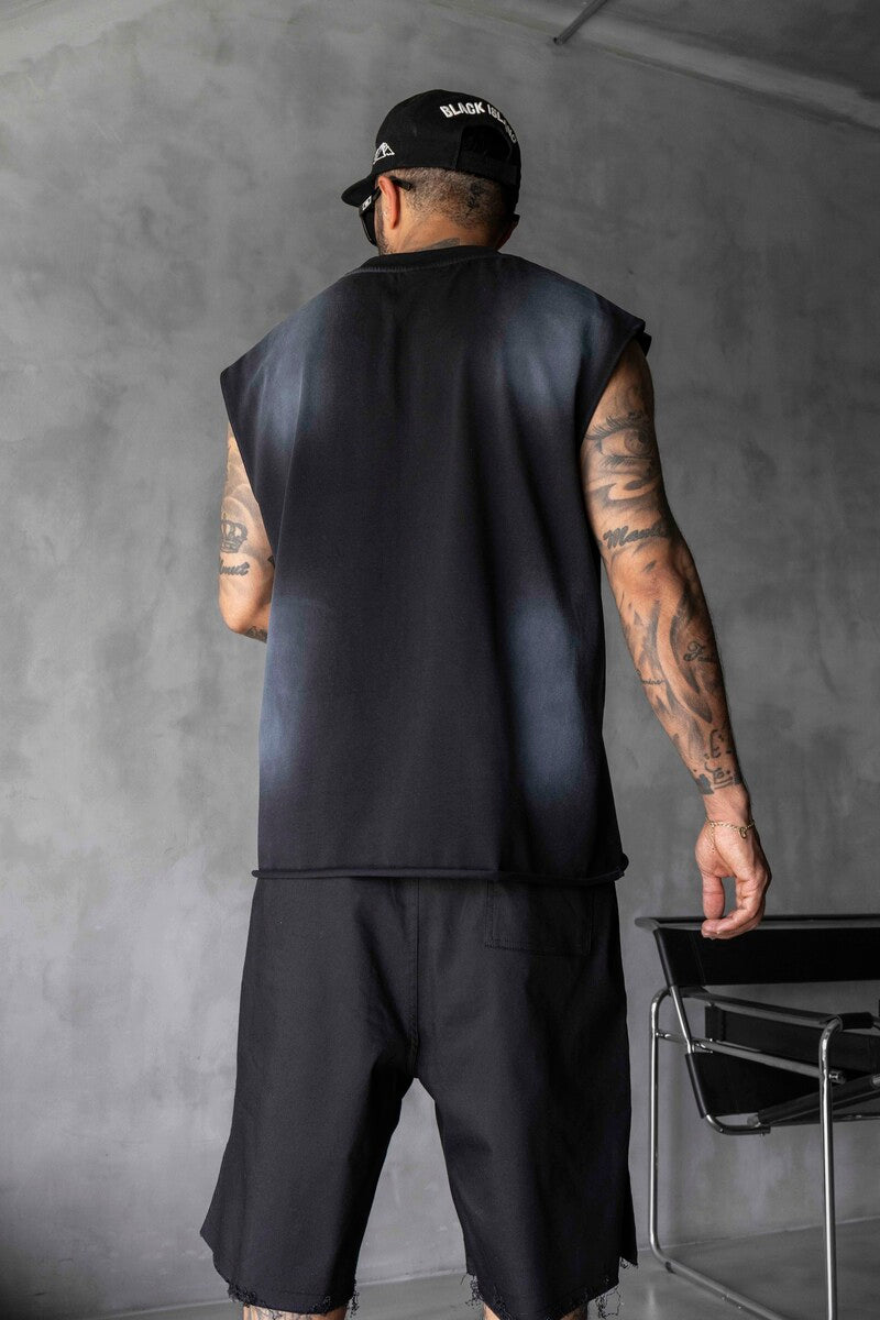 B Printed Black Singlet 1884