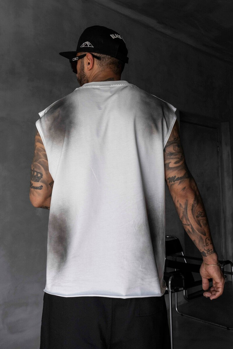 B Printed White Singlet 1884