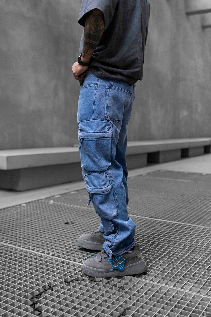 Baggy Blue Cargo Pants 16787