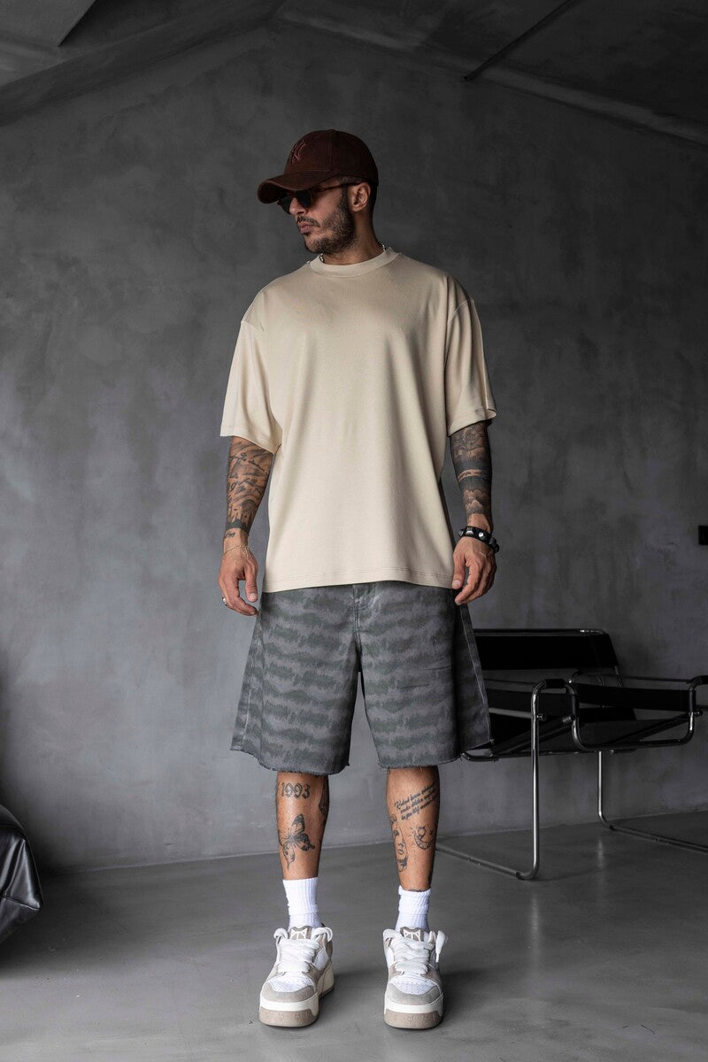 Basic Oversize Beige Intense T-shirt 1708
