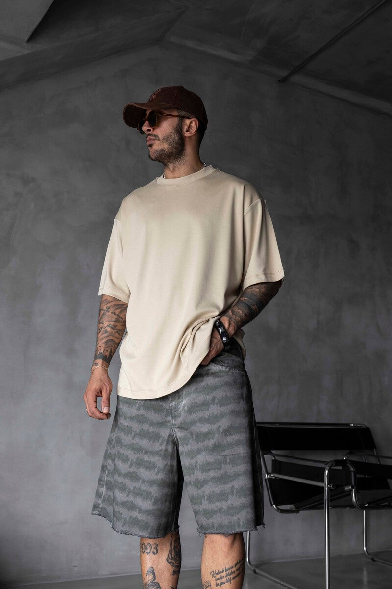 Basic Oversize Beige Intense T-shirt 1708