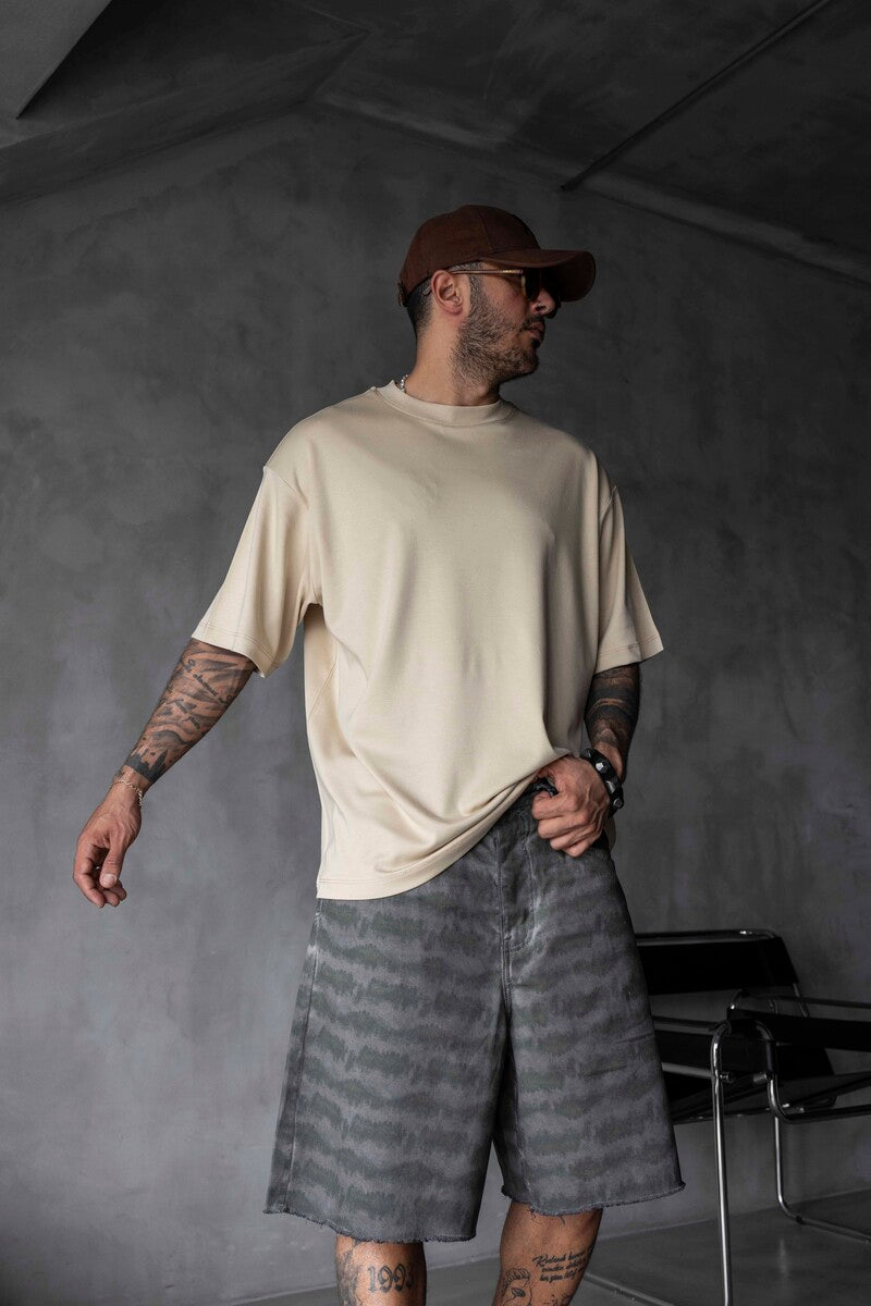 Basic Oversize Beige Intense T-shirt 1708