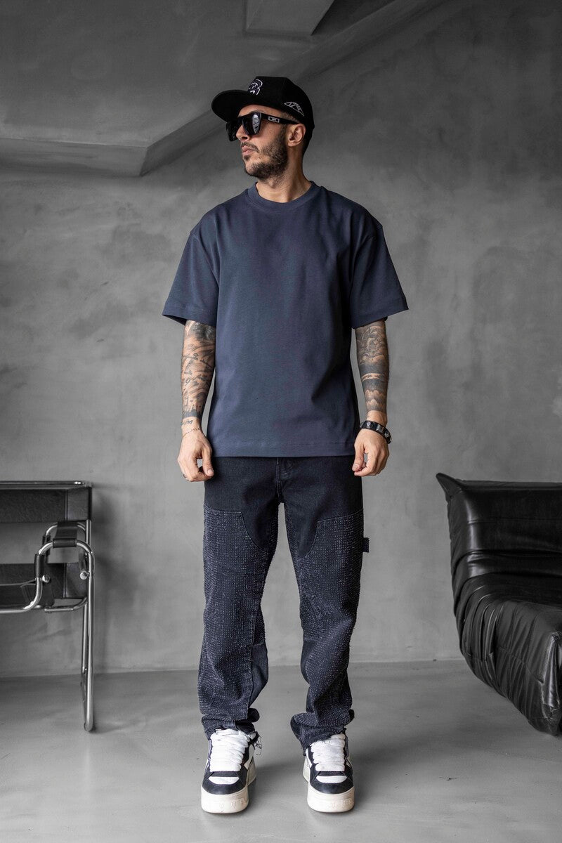 BASIC OVERSIZE NAVY BLUE T-SHIRT 1840