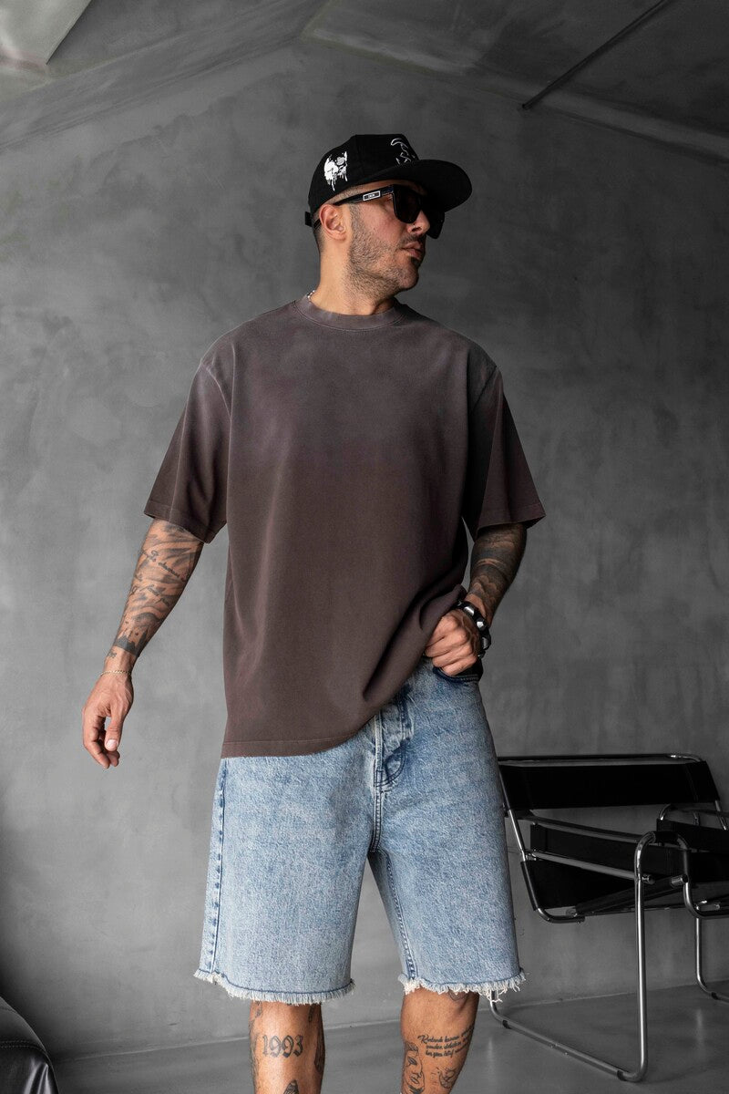 BASIC WASHED T-SHIRT BROWN 1685