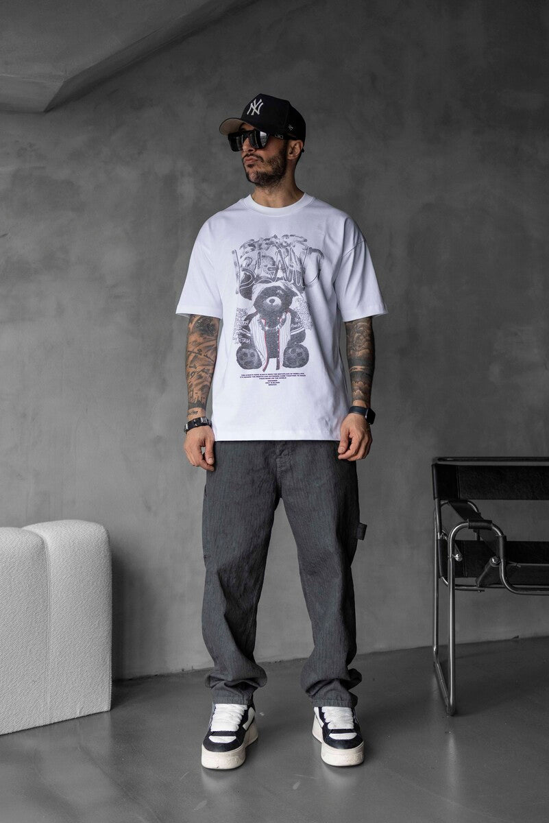 BLACK ISLAND BEAR PRINTED T-SHIRT WHITE 1729