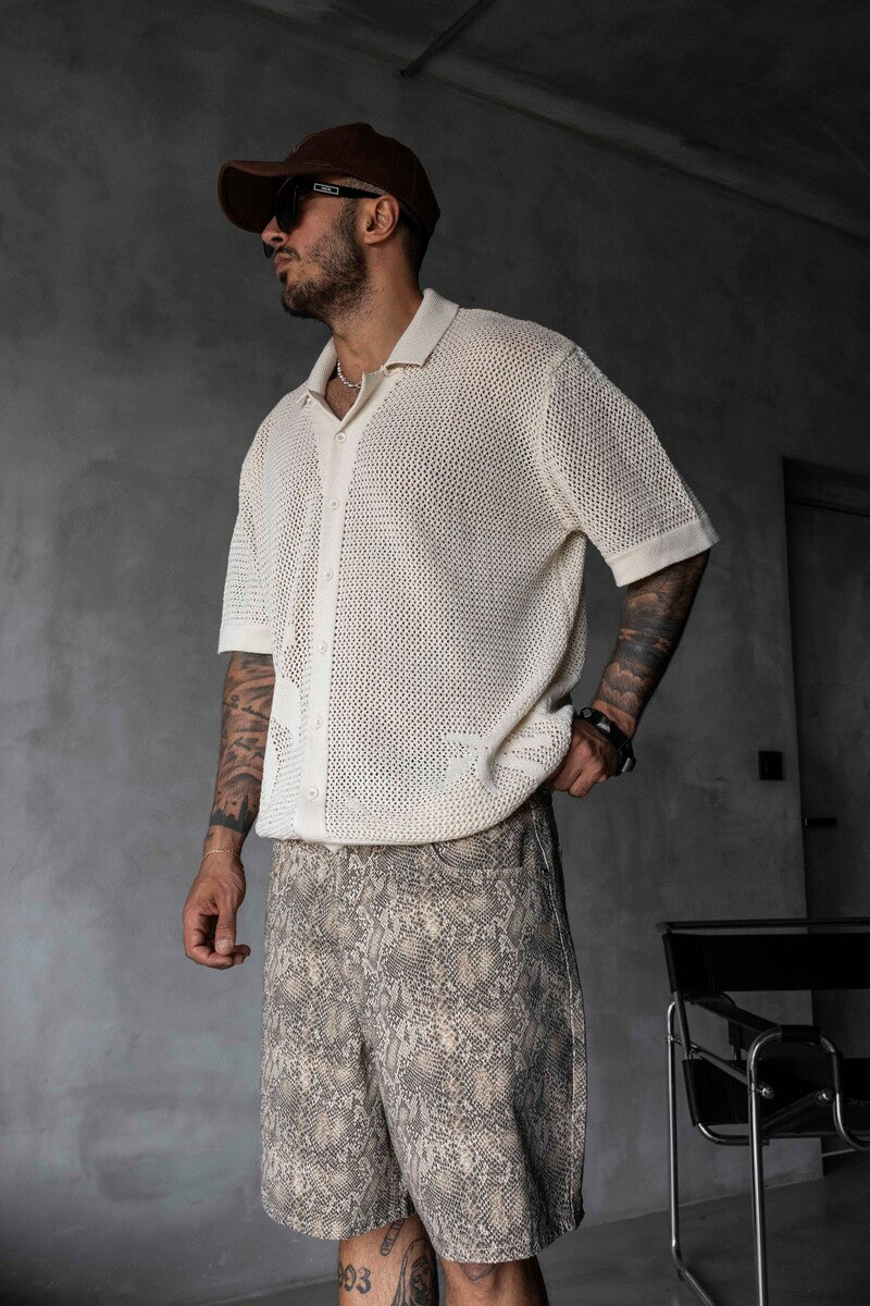 BEIGE POLO COLLAR KNITWEAR 2629