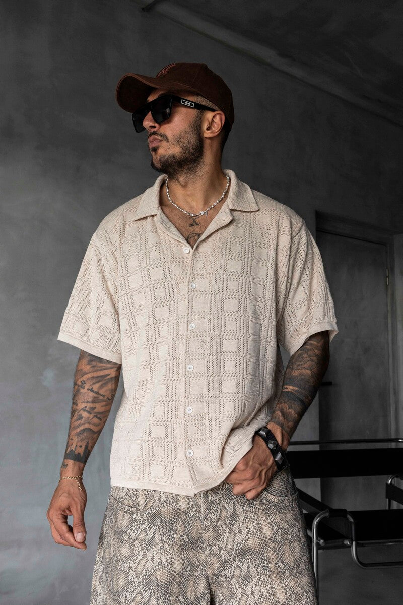 BEIGE POLO COLLAR KNITWEAR 2632