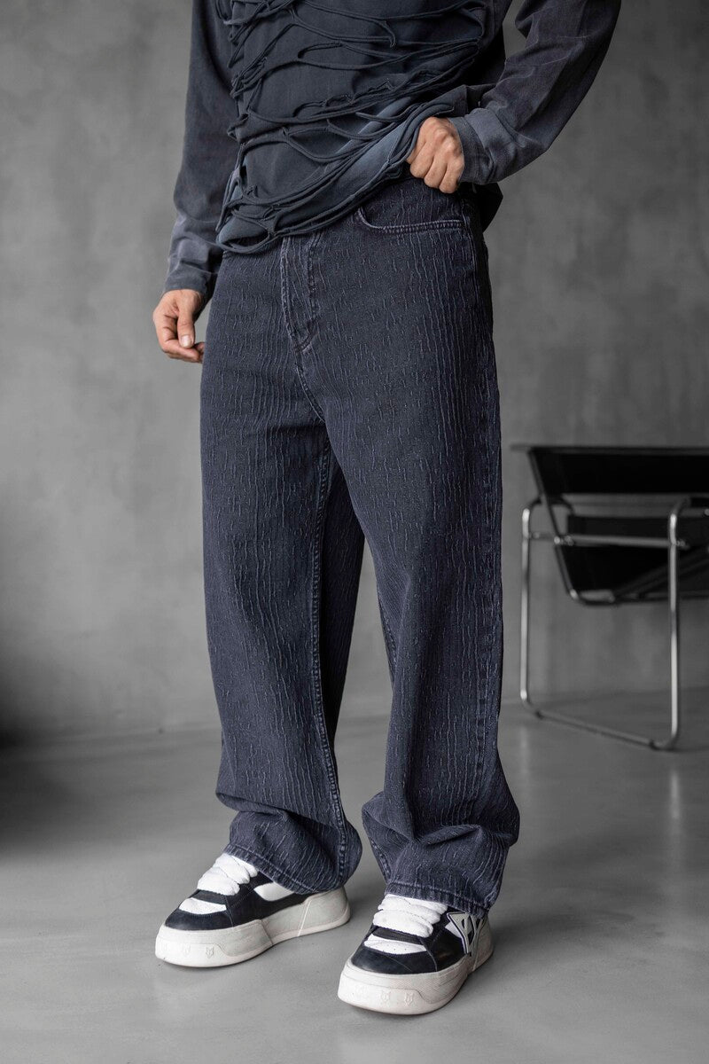 Black Baggie Denim Jeans 17098