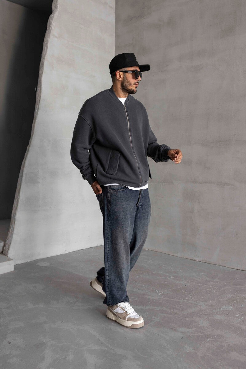 Black Island Antrasit Zip Sweatshirt 1532